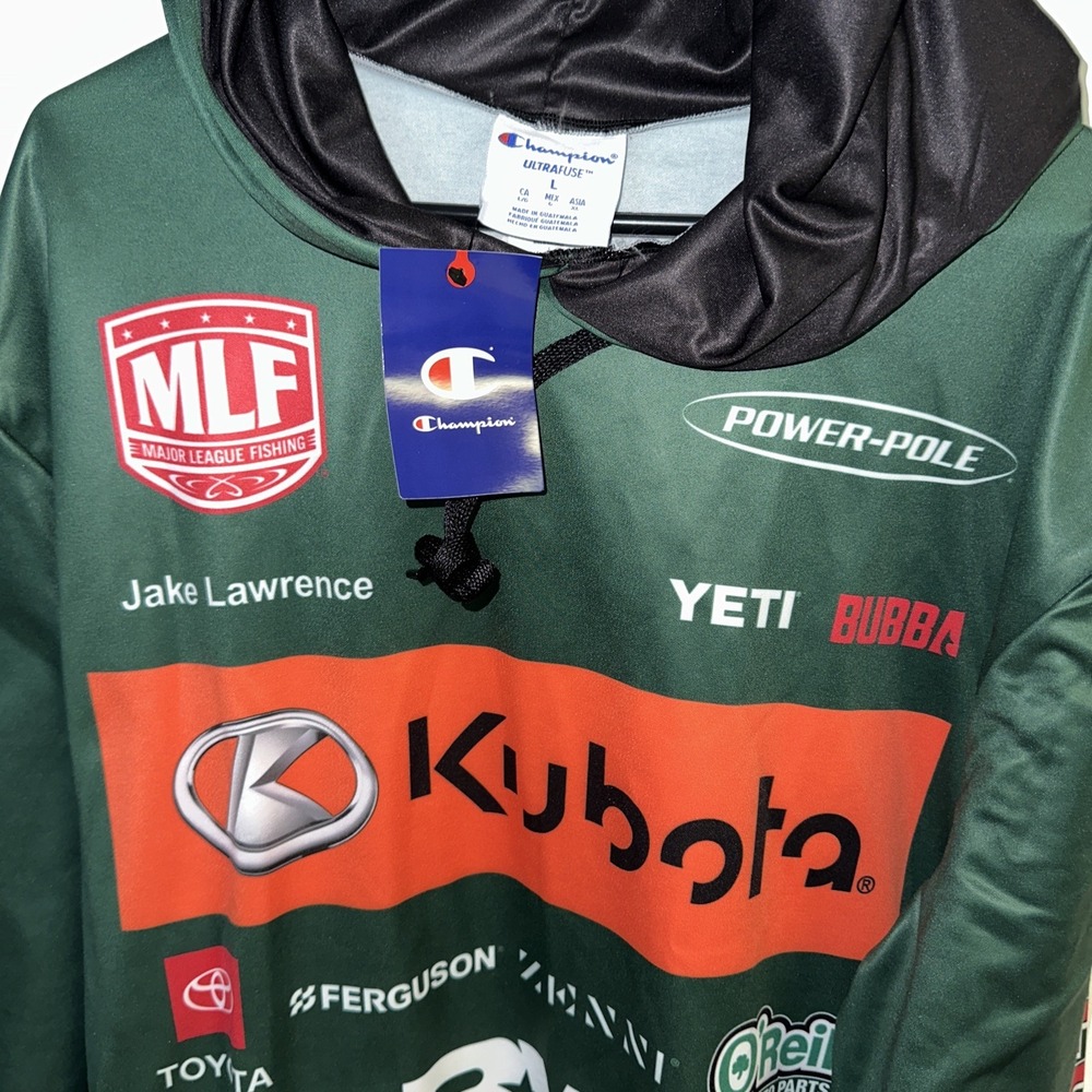 Jake Lawrence Fishing Tournament Advertising Shirt Kubota Lucas Oil Yeti Toyota